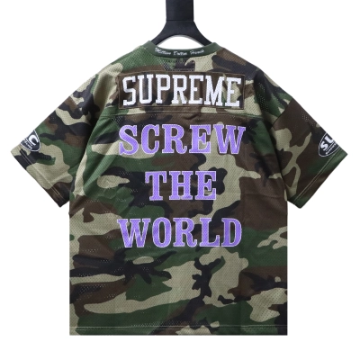 Supreme × DJ Screw Collaboration SS26 Football Jersey  T- Shirt Black/Blue/Camouflage 02