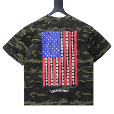 Chrome Hearts Camouflage Flag Print Short-Sleeve T-Shirt 2 02