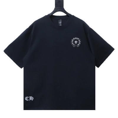 CHROME HEARTS Dagger, Horseshoe, and Letter Embroidery Short-Sleeve T-Shirt 01