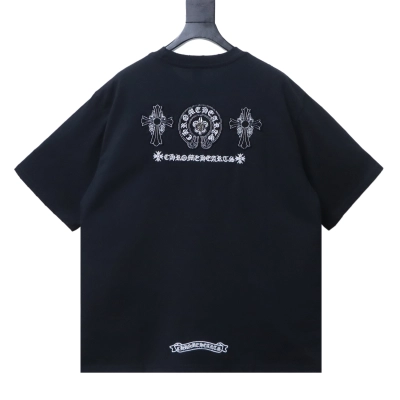 CHROME HEARTS Dagger, Horseshoe, and Letter Embroidery Short-Sleeve T-Shirt 02