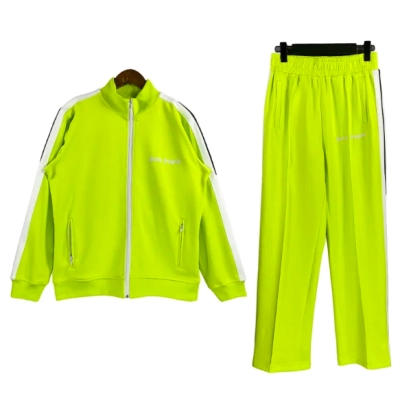 Palm Angels Zip-Up Classic Track Jacket & Pants Tracksuit Fluorescent Yellow 01