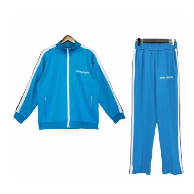Palm Angels Zip-Up Classic Track Jacket & Pants Tracksuit Lake Blue 01