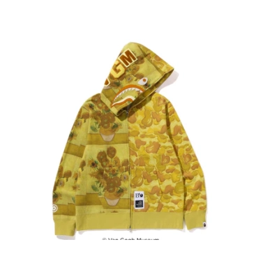 BAPE X VGM SHARK FULL ZIP HOODIE Yellow Blue 01