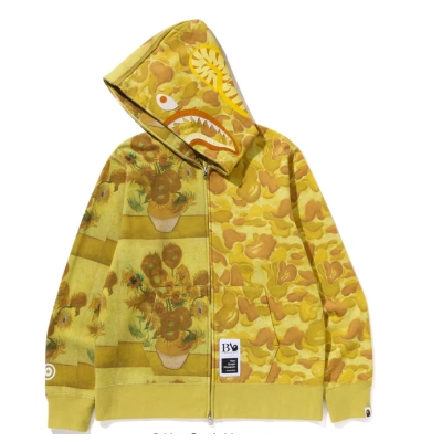 BAPE X VGM SHARK FULL ZIP HOODIE Yellow Blue 02