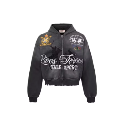 Vale Forever Blackrock Zip Up Hoodie Black 01