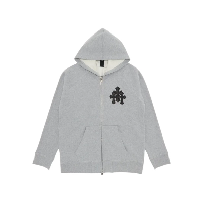 Chrome Hearts Leather Cross Logo Hoodie 01