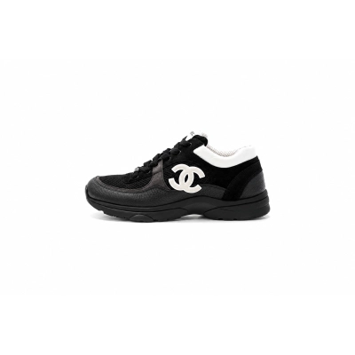 PKGoden Chanel CC Logo Sneaker Black White 01