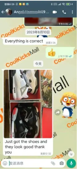 Cool Kicks | GET Air Jordan 4  Retro White Cement,840606-192 review Customer coolkicks reviews from whatsapp 01