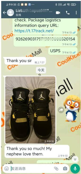 Cool Kicks | GET Air Jordan 4 Retro Thunder, 308497-008   review Customer coolkicks reviews from whatsapp 01