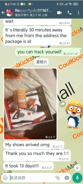 Cool Kicks | GET Air Jordan 4 Fire Red,DC7770-160   review Customer coolkicks reviews from whatsapp 01