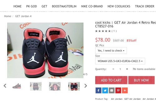 PKGoden Air Jordan 4 Retro Red Thunder, CT8527-016 review 