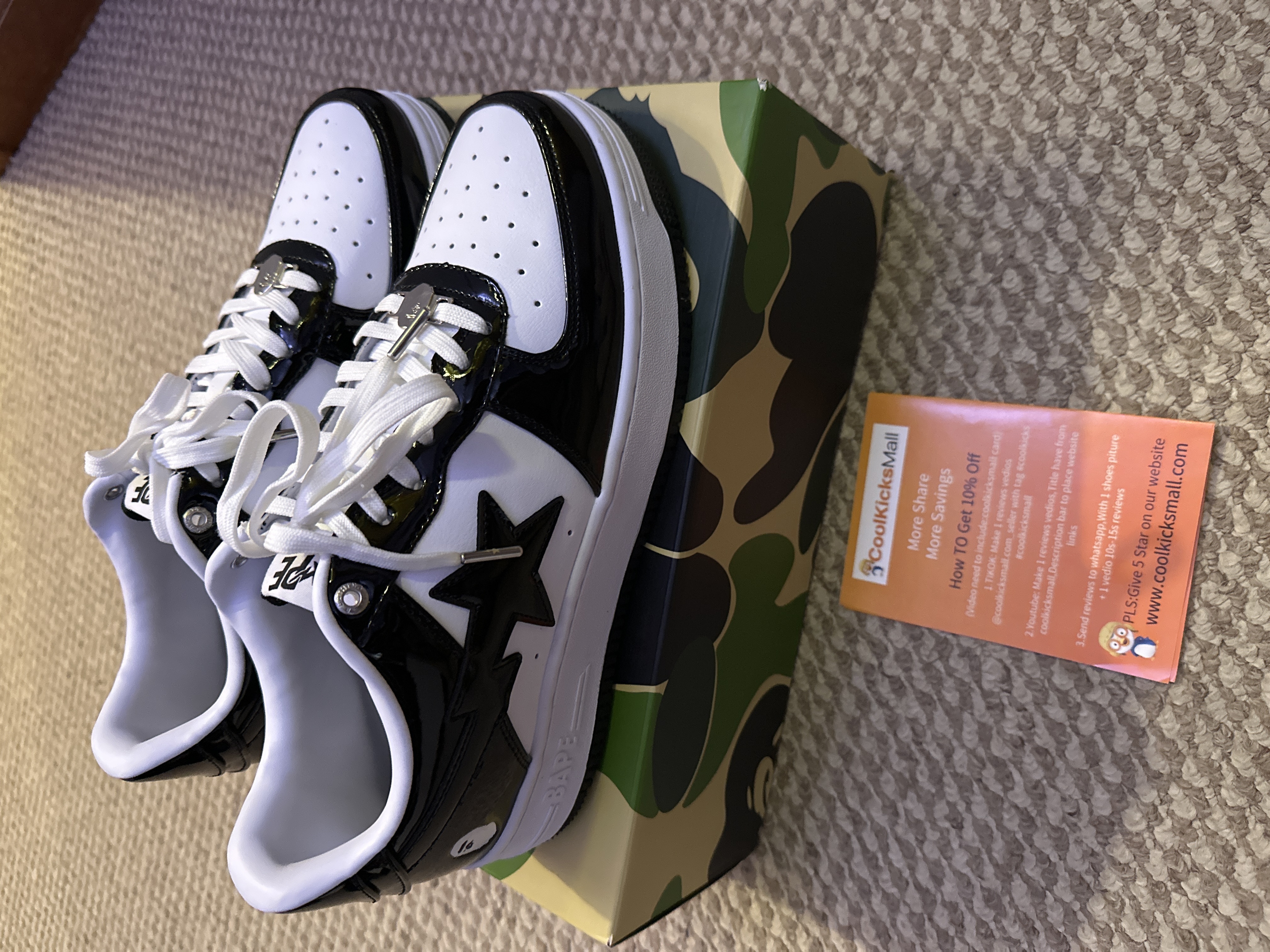 G5 A Bathing Ape Bape Sta Low Black White, 1H70-191-001 review Junior 00