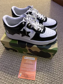 G5 A Bathing Ape Bape Sta Low Black White, 1H70-191-001 review Junior 01