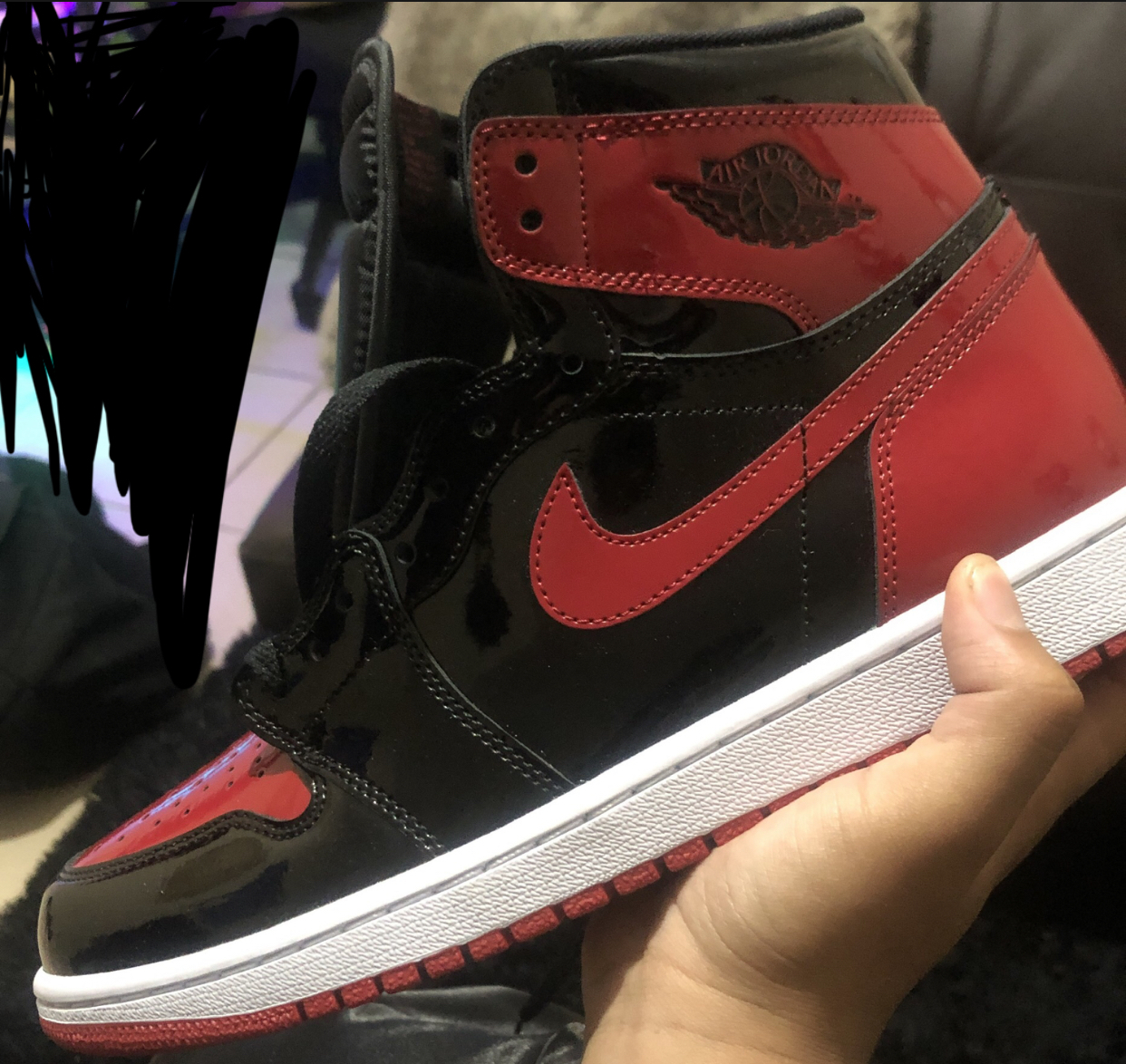 GET Air Jordan 1 Retro High GET Patent Bred,555088-063  review 1
