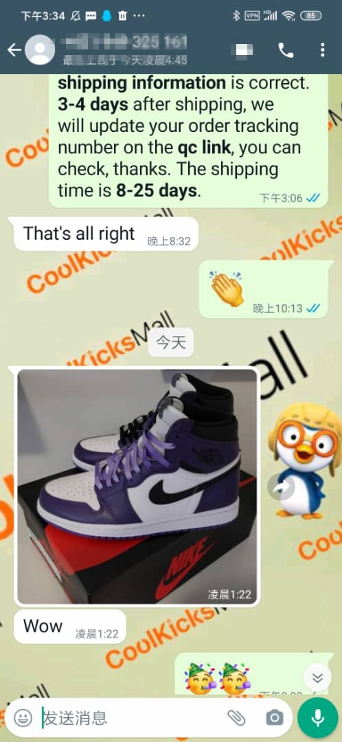 Coolkicks GET Air Jordan 1 Retro High Court Purple White,555088-500 review 1