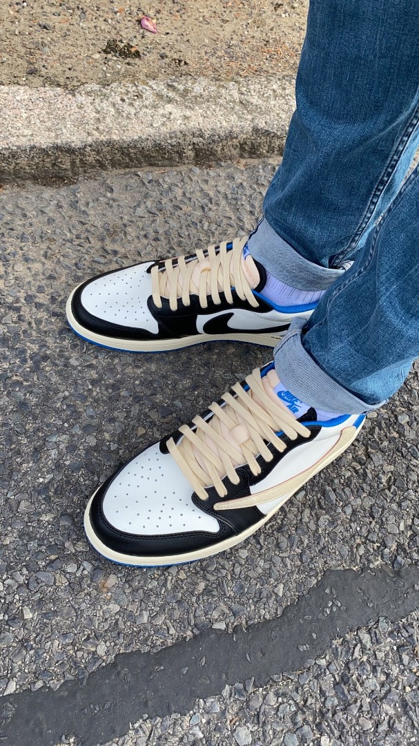 PKGoden Air Jordan 1 Retro low Fragment Travis Scott Blue,DM7866-140 review coolkicksmall 01