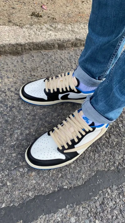 PKGoden Air Jordan 1 Retro low Fragment Travis Scott Blue,DM7866-140 review coolkicksmall  01