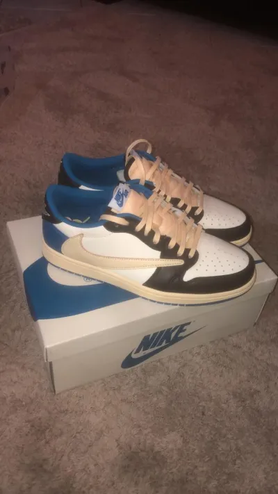 PKGoden Air Jordan 1 Retro low Fragment Travis Scott Blue,DM7866-140 review coolkicksmall  00