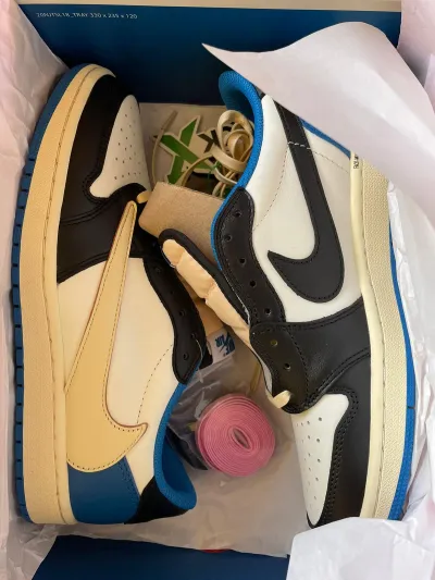 PKGoden Air Jordan 1 Retro low Fragment Travis Scott Blue,DM7866-140 review coolkicksmall  00