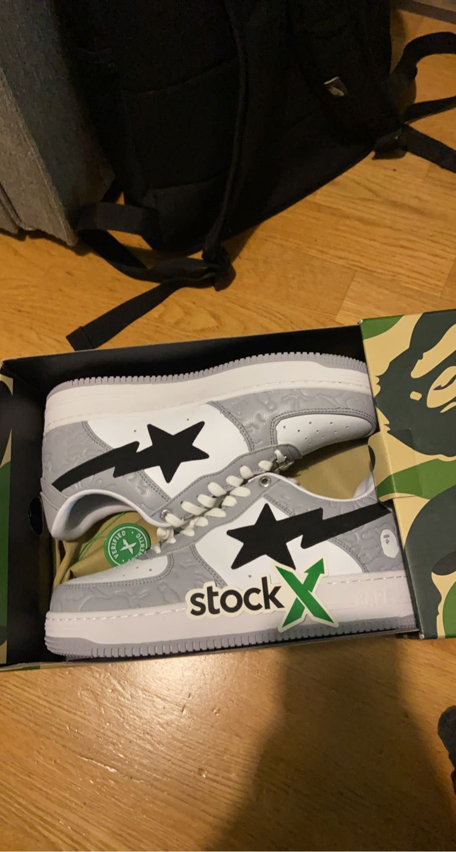 shop cool kicks | PKGoden A Bathing Ape Bape Sta Low Grey Black, 1G70-109-0004 review 0