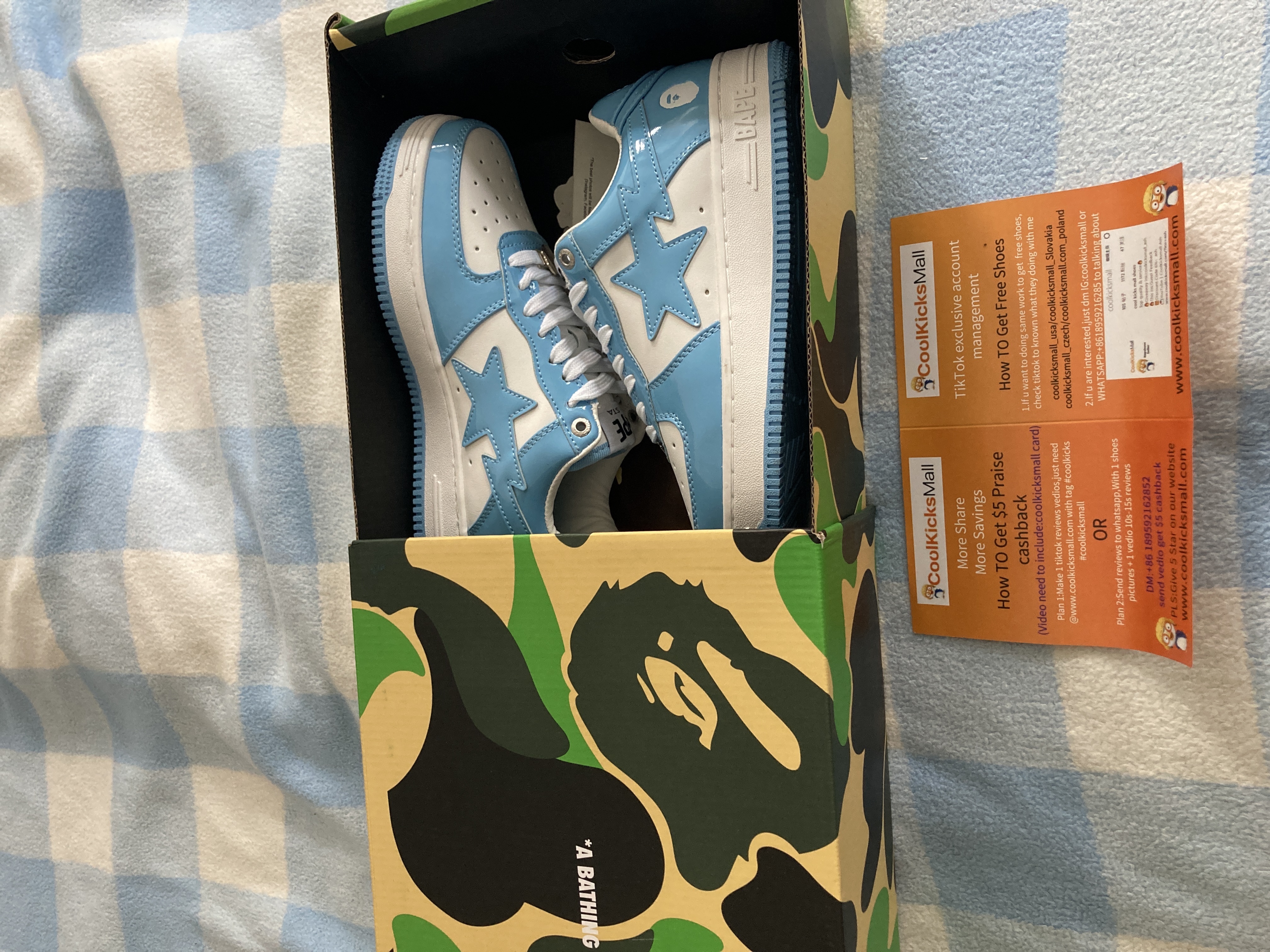 G5 A Bathing Ape Bape Sta Low White Blue,1M70-191-001 review Alex.11