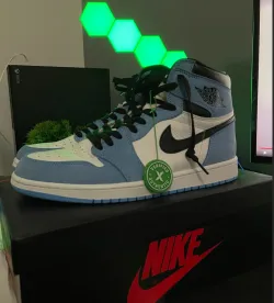 PKGoden Air Jordan 1 Retro High White University Blue Black,555088-134 review coolkicksmall  02