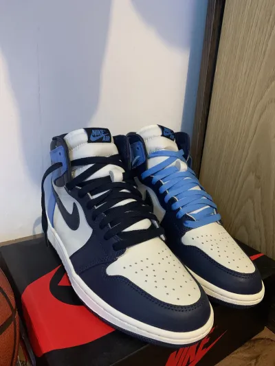 PKGoden Air Jordan 1 Retro High Obsidian UNC,555088-140 review Cassandra 