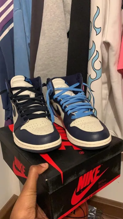PKGoden Air Jordan 1 Retro High Obsidian UNC,555088-140 review coolkicksmall  01