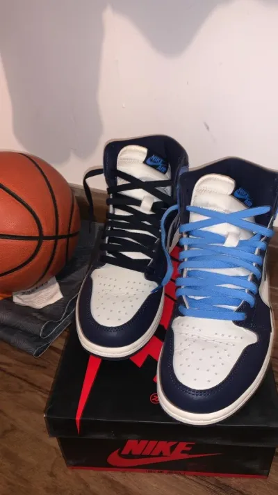 PKGoden Air Jordan 1 Retro High Obsidian UNC,555088-140 review coolkicksmall  02