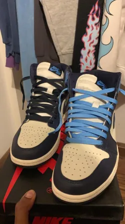 PKGoden Air Jordan 1 Retro High Obsidian UNC,555088-140 review coolkicksmall  04