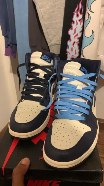 PKGoden Air Jordan 1 Retro High Obsidian UNC,555088-140 review coolkicksmall  03