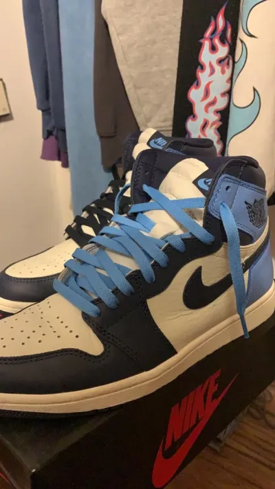 PKGoden Air Jordan 1 Retro High Obsidian UNC,555088-140 review coolkicksmall  04