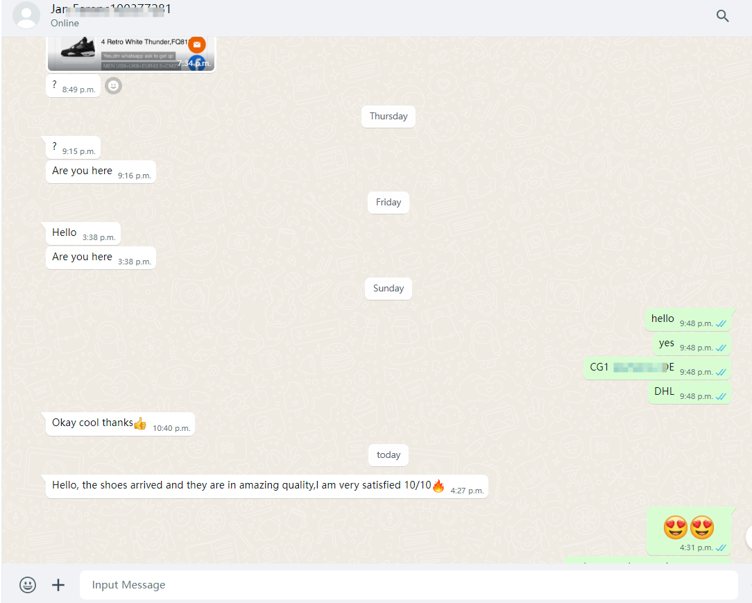 PKGoden Air Jordan 4 Retro White Thunder,FQ8138-001 review whatsapp customer