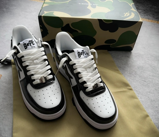 G5 A Bathing Ape Bape Sta Low Black White, 1H70-191-001 review Tando 01