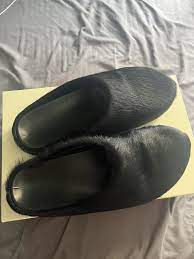 PKGoden Black long hair calfskin Fussbett sabot Marni Slides review 0