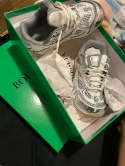 PKGoden Bottega Veneta Orbit low cut casual running shoes Silver review feedback from whatsapp customer 02