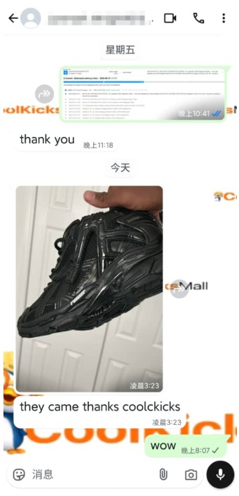 PKGoden Balenciaga Runner Black 656065W3RA11000  review feedback from whatsapp customer 00