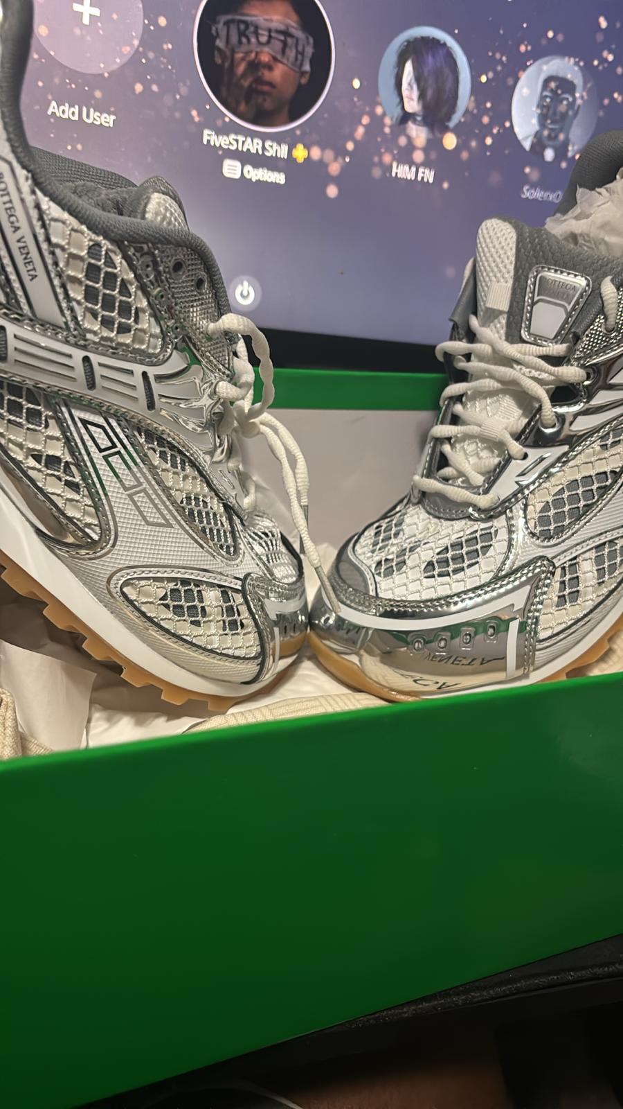 PKGoden Bottega Veneta Orbit low cut casual running shoes Silver review feedback from whatsapp customer 01