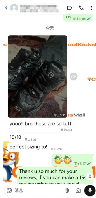 PKGoden Balenciaga Runner Black 656065W3RA11000  review feedback from whatsapp customer 00