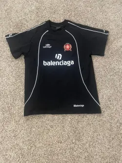 Balenciaga joint Manchester United football embroidered T-Shirts Black review feedback from whatsapp customer 02