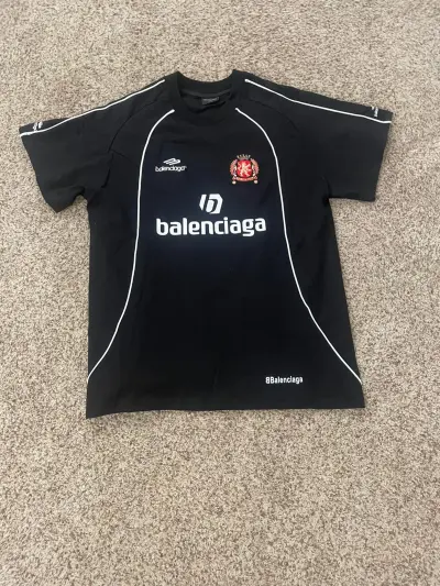Balenciaga joint Manchester United football embroidered T-Shirts Black review feedback from whatsapp customer 01