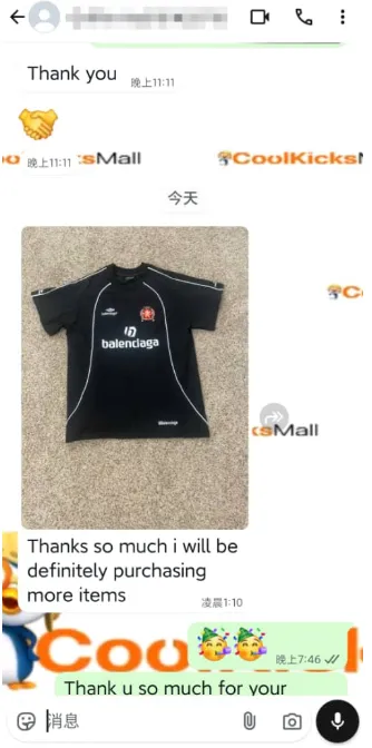 Balenciaga joint Manchester United football embroidered T-Shirts Black review feedback from whatsapp customer 00