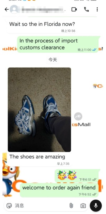 PKGoden Balenciaga Runner White Blue 677403W3RB34912 review feedback from whatsapp customer 00