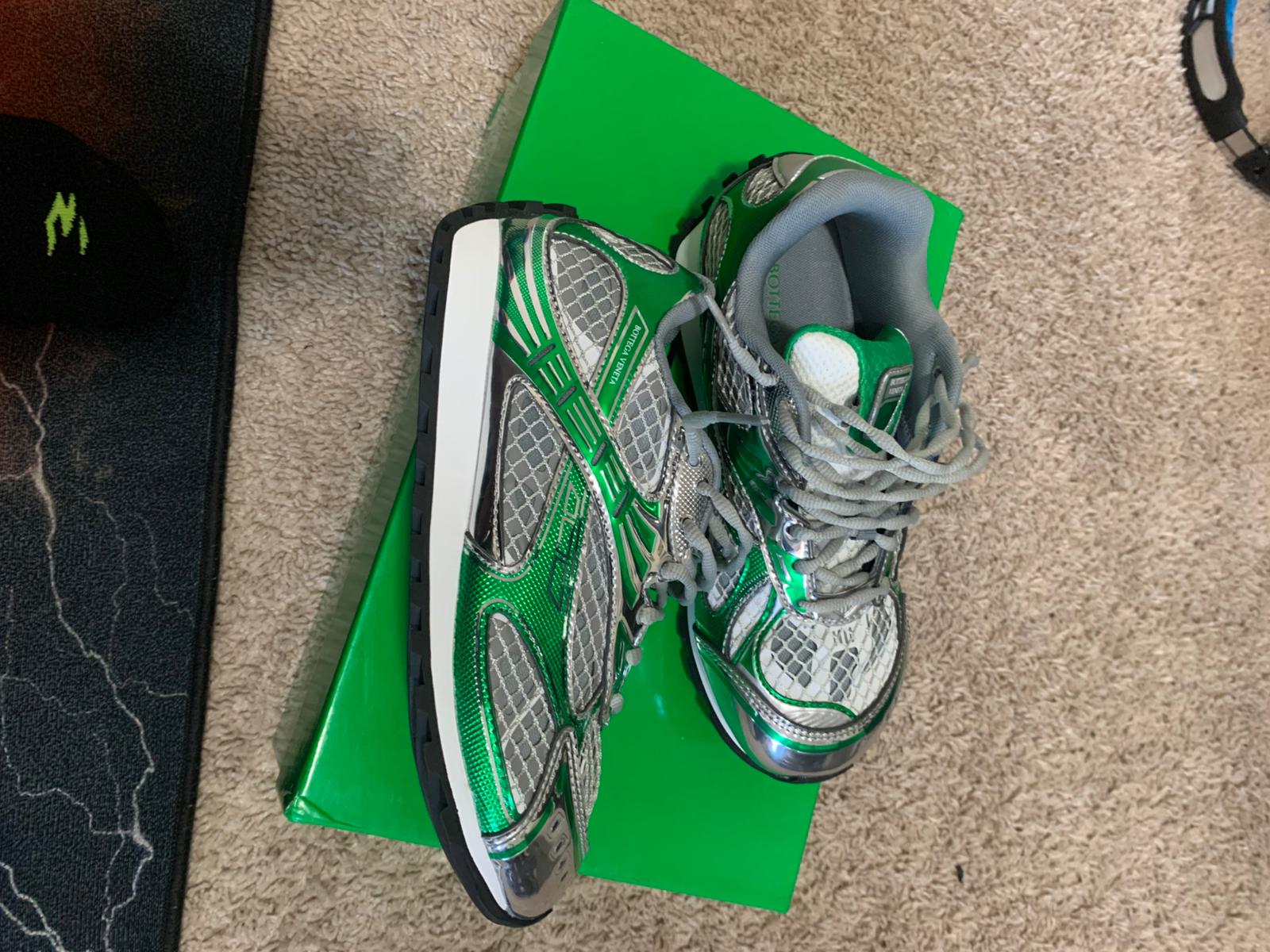 PKGoden Bottega Veneta Orbit low cut casual running shoes Green review 0