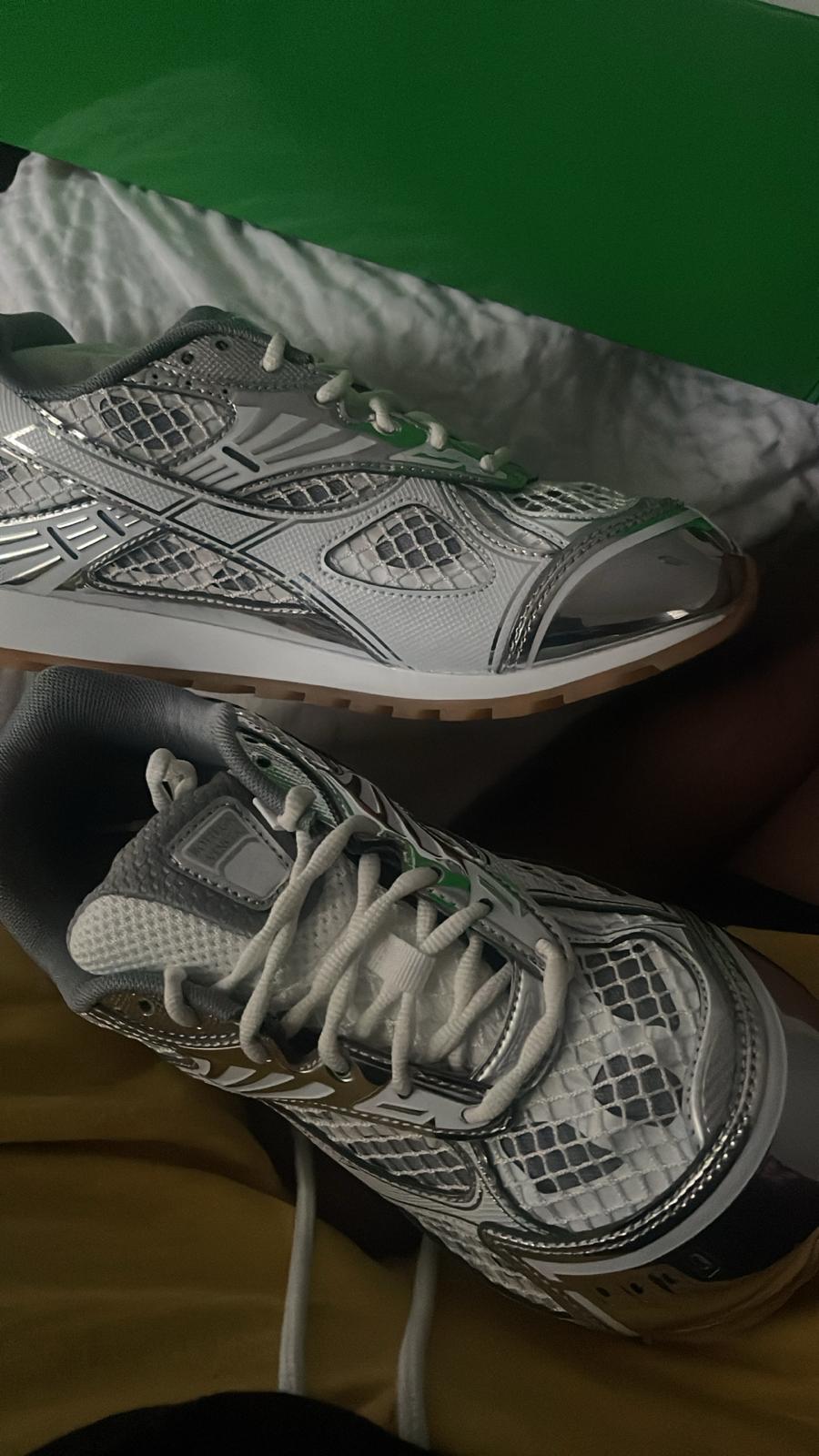 PKGoden Bottega Veneta Orbit low cut casual running shoes Silver review feedback from whatsapp customer 01