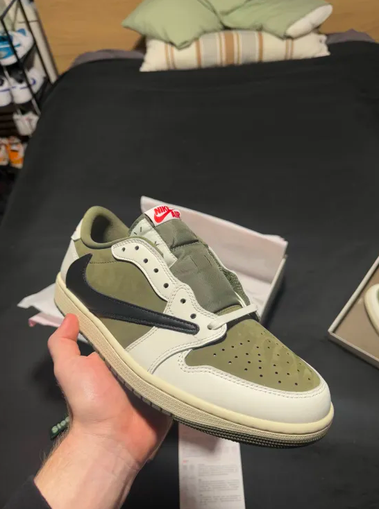 PKGoden Air Jordan 1 Retro Low GET Travis Scott Olive,DM7866-200 review 1