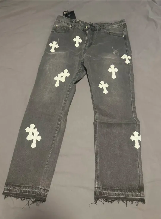 Chrome Hearts leather cross Jeans 1 review 0