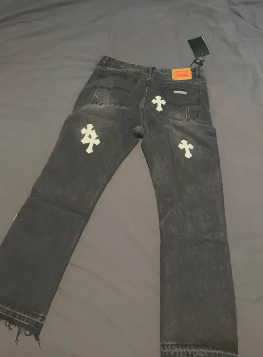 Chrome Hearts leather cross Jeans 1 review 1