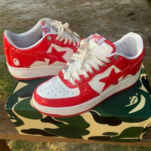 Special Sale A Bathing Ape Bape Sta Low Red And White Mirror Surface 1170 191 022 review 