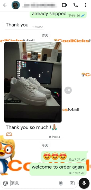 Cool Kicks G5 Air Force 1 Low White '07,315122-111 review feedback from whatsapp customer 00